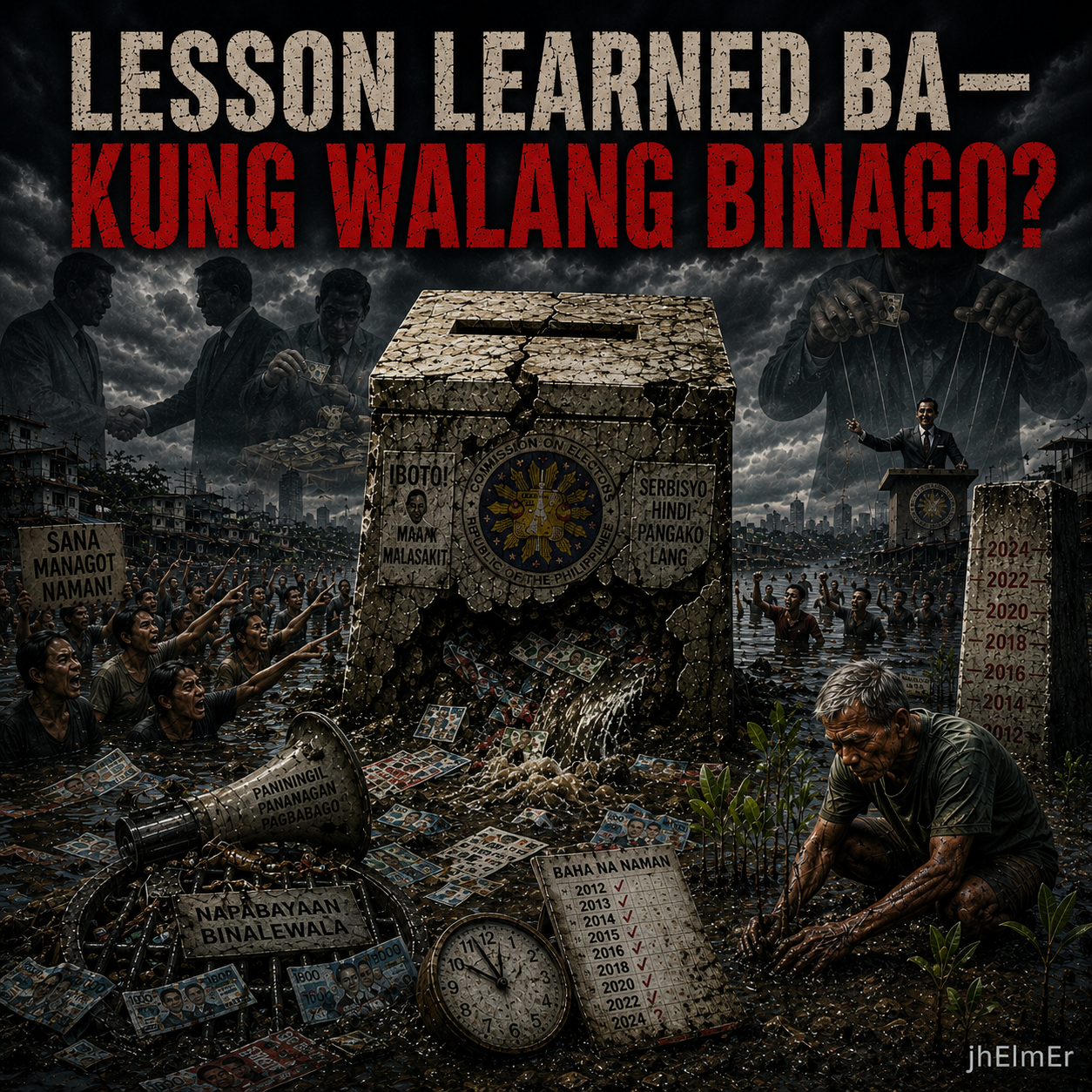 Simbolikong paglalarawan ng paulit-ulit na problema, pananagutan, pagboto, at tunay na kahulugan ng lesson learned na nasusukat sa pagbabago ng desisyon, asal, at pagkilos.