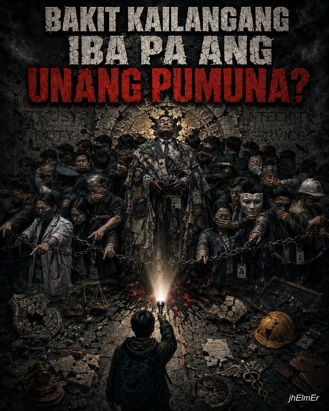 Simbolikong paglalarawan ng professional accountability, peer correction, at internal standards bilang paalala na ang tunay na depensa sa isang propesyon ay nagsisimula sa loob mismo nito.