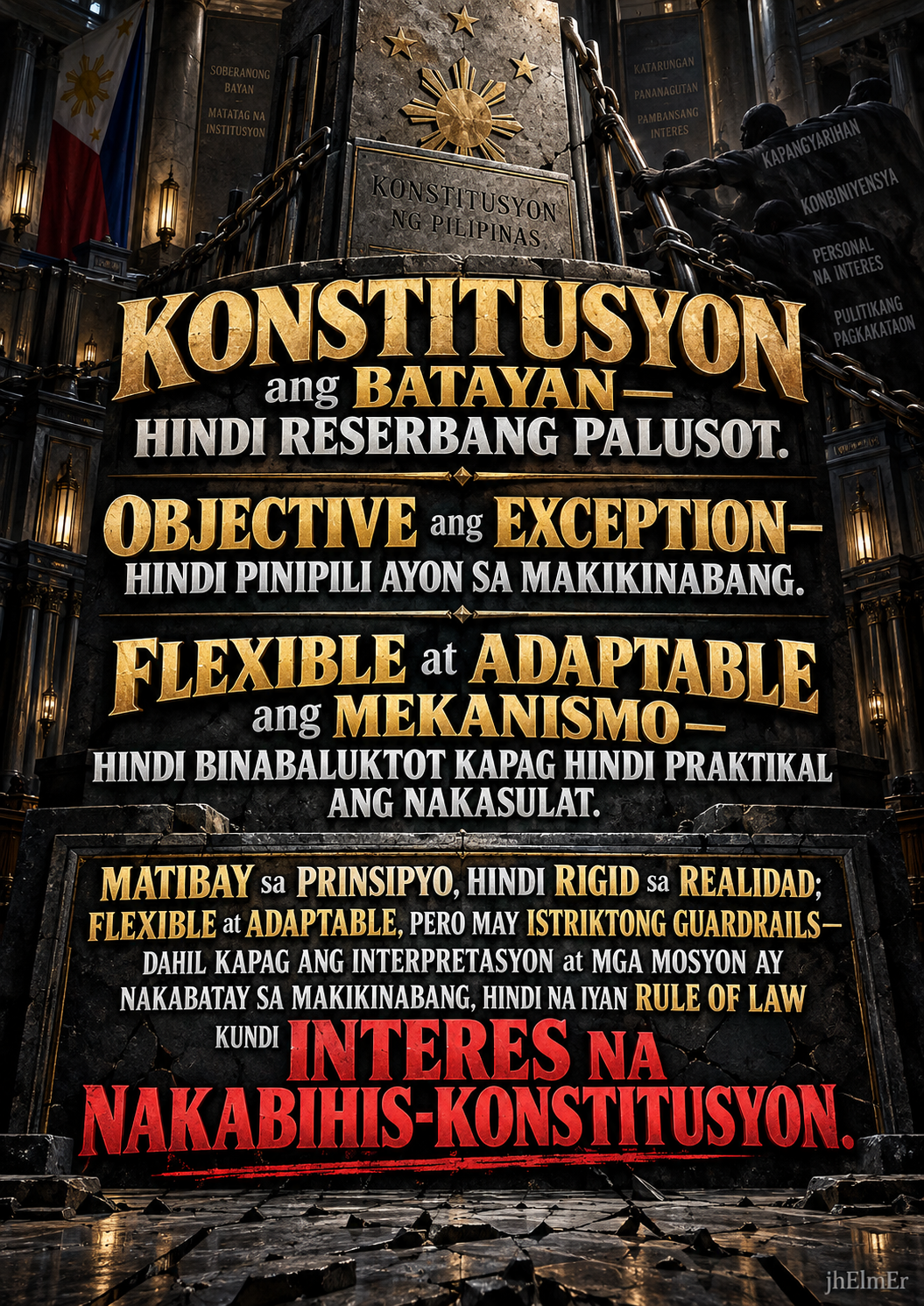 GUARDRAILS—Text Slogan tungkol sa constitutional guardrails, objective exceptions, at tamang interpretasyon ng Konstitusyon.